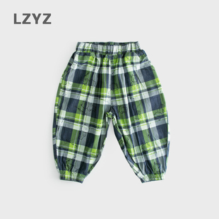 LZYZ童装男童牛仔裤薄款夏季运动裤小童宝宝长裤宽松夏装束脚裤子