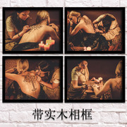 纹身装饰画刺青店个性酒吧ktv组合墙壁挂画纹绣性感美女纹身海报