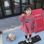 女童卫衣春秋韩版网红娃娃裙衫宽松字母儿童上衣2024外贸童装