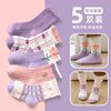 十双装女童中筒袜2-3至4-5-6岁半小女孩纯棉袜子女宝宝短袜儿童袜