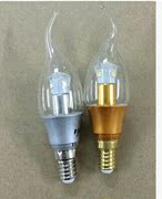 佛山E14小口 3W LED拉尾灯泡 金色银色款尖烛形led拉尾泡节能灯泡