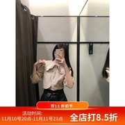 外贸甜美娃娃领高腰，遮肚格纹衬衫女气质，通勤百搭显瘦上衣