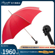 Pasotti意大利手工定制红色直柄遮阳伞女士骷髅手柄晴雨两用雨伞
