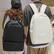 质感pu皮双肩包男大容量，纯色百搭高中大学生，书包女旅行电脑背包潮