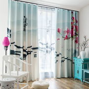 新中式中国风2021年窗帘，遮光卧室客厅高档成品，窗纱帘现代简约