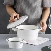 汤碗家用2022双耳大汤碗陶瓷带盖餐具日式汤盆单个大号