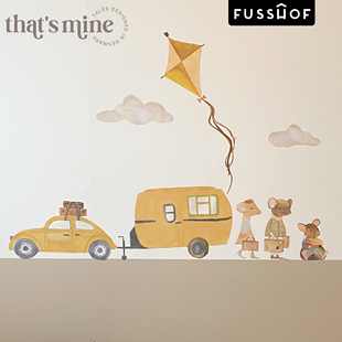 丹麦thatsmine卡通墙贴环保可移动汽车热气球墙面贴纸儿童房装饰