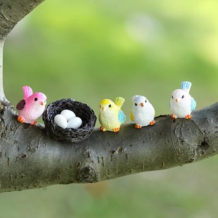 苔藓微景观可爱卡通小鸟小摆件园艺植物创意动物树脂玩偶烘焙饰品