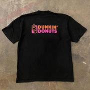 dunklndonuts潮牌欧美男t恤圆领，短袖男女港风印花时尚上衣短袖t