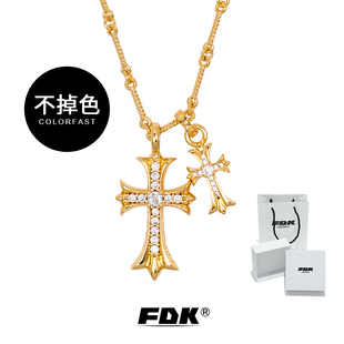 fdkk罗心不掉色克罗伈十字架项链，女轻奢小众设计锁骨链高级感