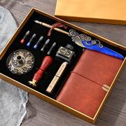 极速哈利波特羽毛笔礼盒装蘸水钢笔，蒸汽朋克风鹅毛笔套装创意礼物