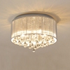 爱贝 柔光灯罩水晶吸顶灯圆形简欧法式现代时尚客厅房间灯卧室灯