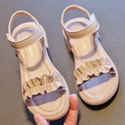 女童凉鞋夏季2024年儿童软底真皮，宝宝凉鞋小公主，中大童女童鞋