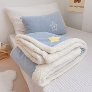 儿童小毛毯夏季办公室午睡毯子冬季加厚婴儿被子法兰绒珊瑚绒盖毯