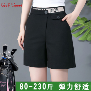 高尔夫女裤5五分裤夏季纯色短裤，弹力修身显瘦休闲大码直筒裤