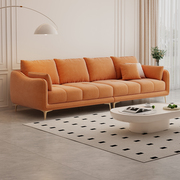法式奶油风高级绒直排沙发，客厅大小户型现代简约三四人位组合公寓