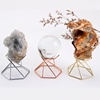 时尚金属水晶玻璃球六角形上下两用型托奇石蛋型工艺品展示架底座