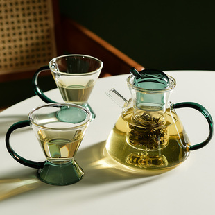 日式耐高温茶杯水杯美容院泡茶壶ins风 网红玻璃杯下午花茶具套装