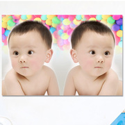 宝宝图片婚房墙贴画龙凤双胞胎胎教海报宝宝画报婴儿早教照片新生