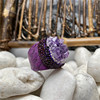 欧美风天然不规则紫水晶戒指手镯套装女士个性时尚潮流精致饰品