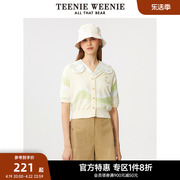 teenieweenie小熊奥莱夏季女针织开衫外套，短袖薄款空调衫短款