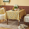 美式花卉桌布 棉麻田园风欧式餐桌布茶几定制设计圆桌长方形餐布