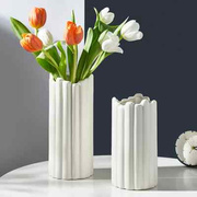 北欧现代简约白色陶瓷花瓶摆件餐桌客厅鲜花插花电视柜玄关装饰品