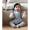ins韩国童装春秋婴幼儿无袖小格子哈衣女宝宝木耳领长袖衬衫套装