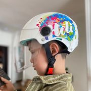 野马3C认证儿童电动车头盔旋转调节50-55头围可带夏季儿童安全帽