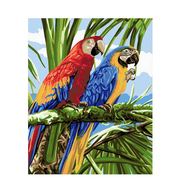 家居装饰画数字油画，无框动物鹦鹉，手工画填色玄关挂画