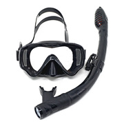 全干式潜水面镜呼吸管泳镜套装备游泳硅胶玻璃镜片浮潜儿童两件套