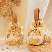 喜糖袋子2023布袋中式手提式糖果袋婚礼伴手礼袋订婚回礼专用