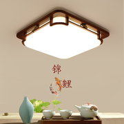 新中式吸顶灯中国风2022现代简约实木方形餐厅，卧室大气客厅灯