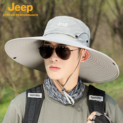 jeep吉普帽子男夏季防晒钓鱼户外太阳，防紫外线男士大檐遮阳渔夫帽