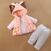 0一1岁女宝宝秋冬装8外出棉服袄6个月12婴儿衣服分体款外套装季天