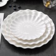 大盘子圆盘陶瓷家用深盘平盘果盘创意12英寸大尺寸蒸鱼剁椒鱼头盘