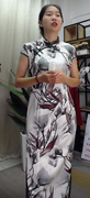 东方贵族(东方贵族)2022女士中袖改良旗袍时尚高雅宴会礼服旗袍裙日常装