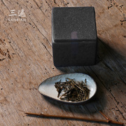 日式方盒茶叶罐粗陶大小号非密封罐，普洱醒茶罐，存储罐家用陶瓷茶罐