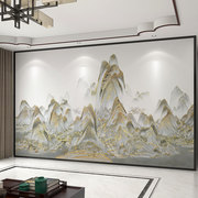 墙纸定制3d中式山水千里江山电视背景墙壁纸客厅壁布装饰墙布壁画