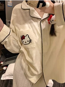 纯棉hellokitty睡衣女可爱凯蒂猫韩国ins长袖春秋学生家居服套装