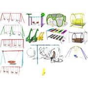 现代儿童秋千户外吊椅区游乐设施公园，多功能su模型草图大师