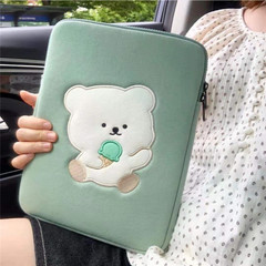 韩国ins风卡通留海熊可爱iPad保护套 手拿内胆包笔记本平板电脑包