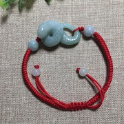 天然A货翡翠玉蛇手链属猴六合手链立体雕手工红绳随身手串
