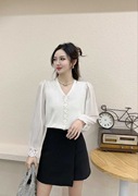 洋气小众蕾丝雪纺针织2024韩版短款开衫上衣长袖打底