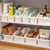 厨房橱柜收纳盒水槽下置物架整理盒带，轮桌面储物盒零食杂物收纳筐