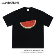 夏季西瓜水果文艺潮牌小众设计师品牌原创T恤圆领短袖男女同款