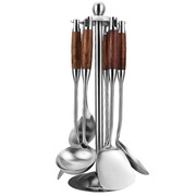 烹饪勺铲炒菜厨具，铲子套装汤勺，304不锈钢花梨木锅铲漏勺