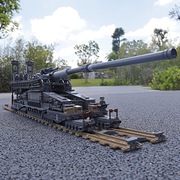 多拉巨炮古斯塔夫列车，重炮大型积木男孩，7岁坦克模型玩具