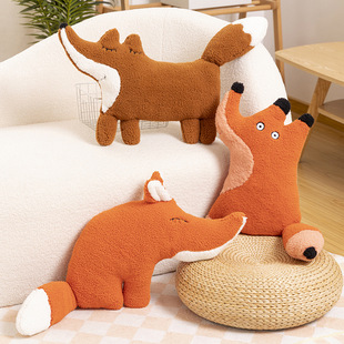 可爱卡通狐狸抱枕毛绒玩具女生睡觉布娃娃网红玩偶公仔沙发靠垫