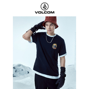volcom钻石男装户外品牌创意骷髅，印花t恤2024夏季欧美风短袖t